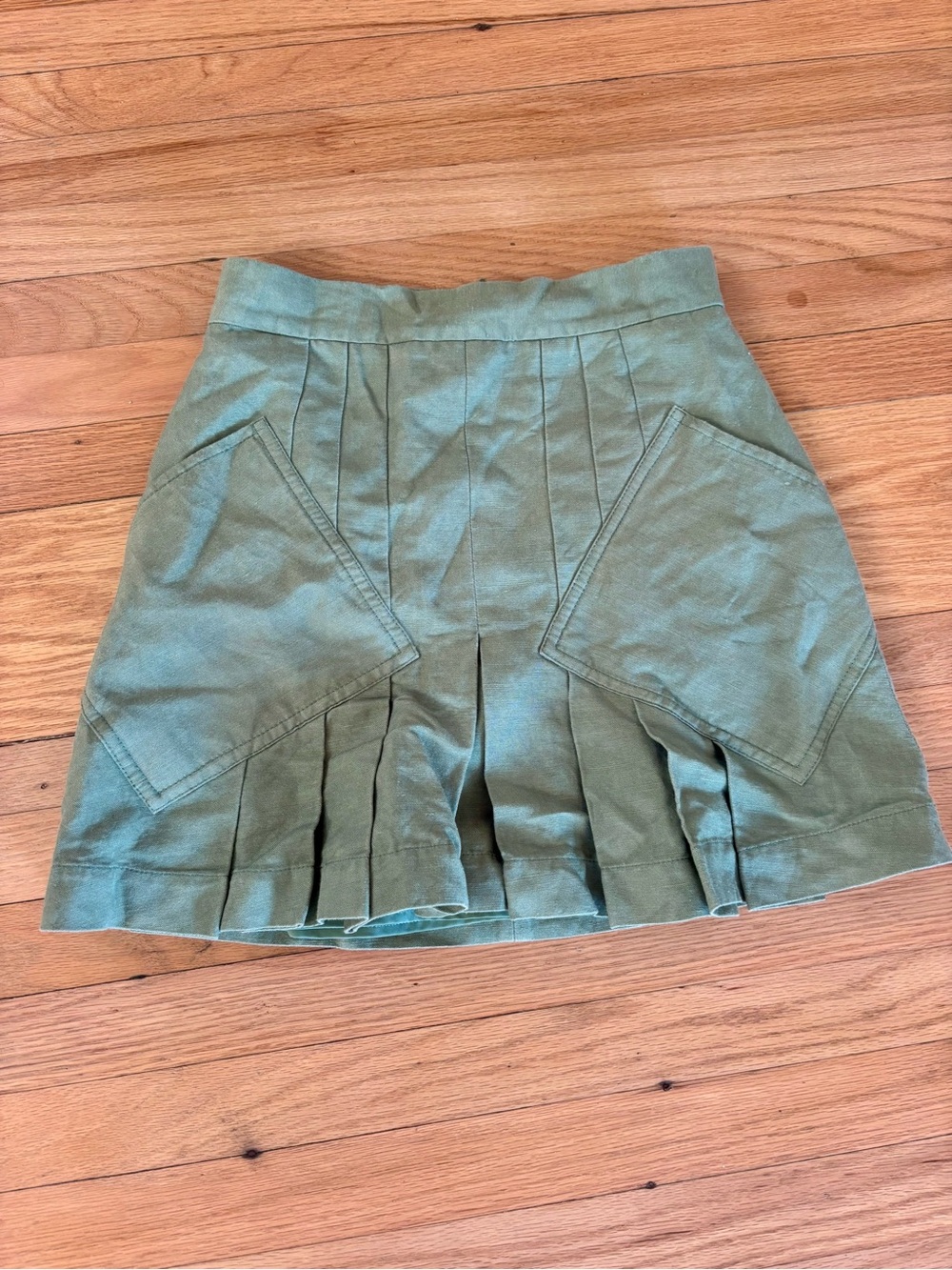 C/MEO Collective Olive Green Pleated Mini Skirt